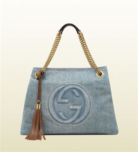 gucci soho leather shoulder bag dimensions|Gucci soho denim bag.